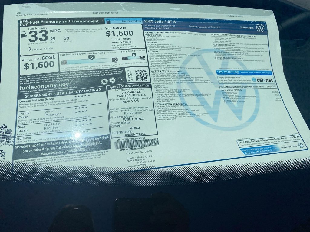 New 2025 Volkswagen Jetta S image 31