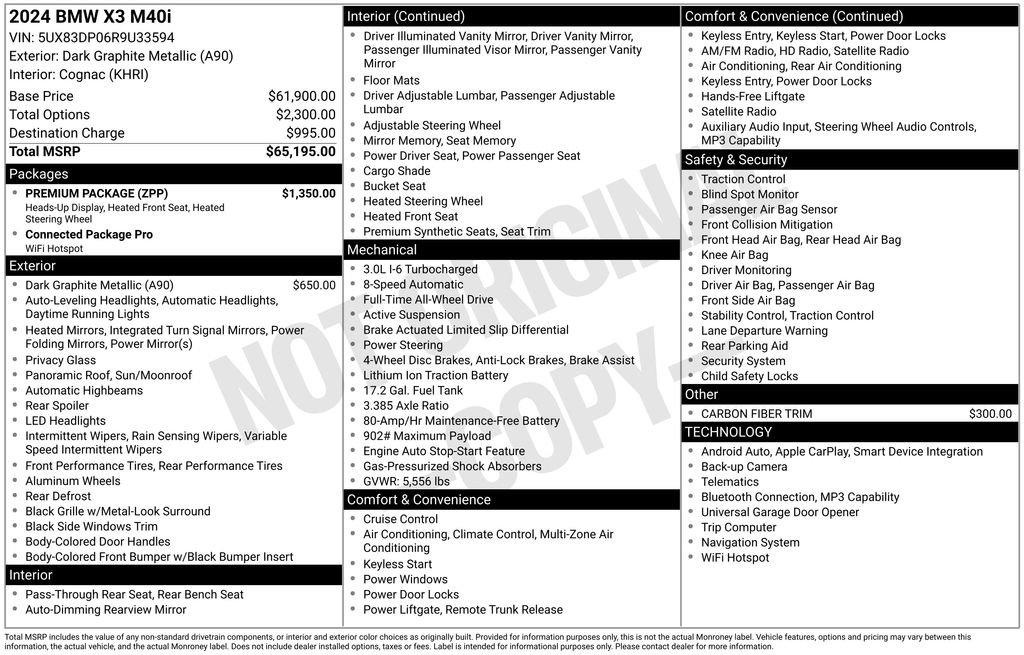 Used 2024 BMW X3 M40i w/ Premium Package image 10