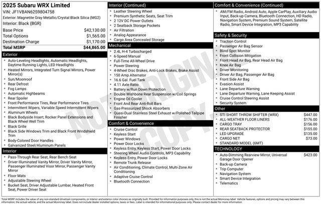 Used 2025 Subaru WRX Limited image 33