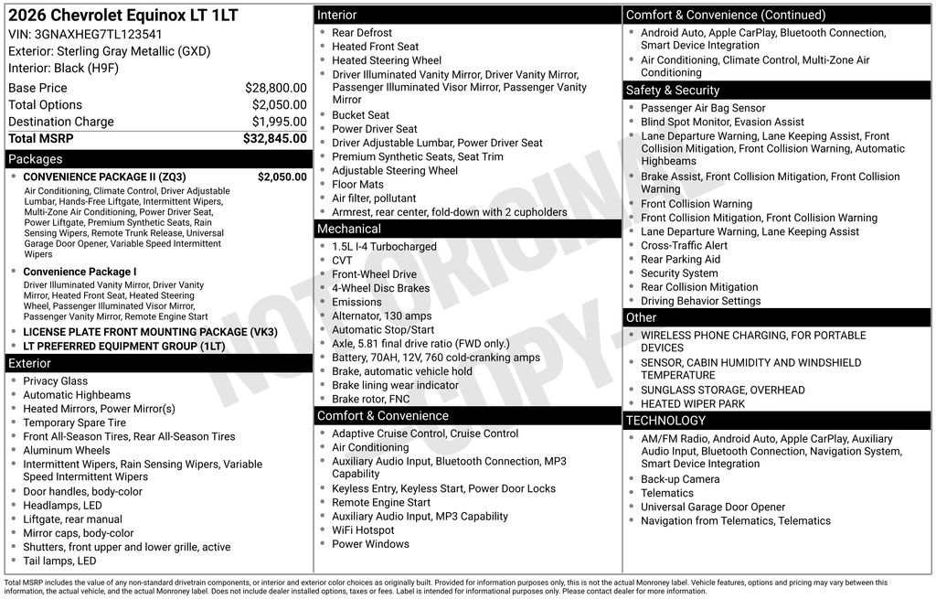 Used 2026 Chevrolet Equinox LT w/ Convenience Package II FWD image 24