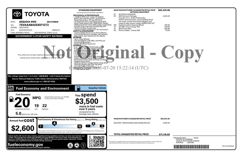 Used 2025 Toyota Sequoia SR5 w/ SR5 Premium Package AWD/4WD image 4