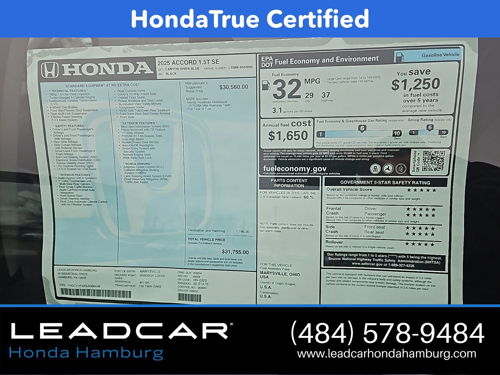 Used 2025 Honda Accord SE image 21