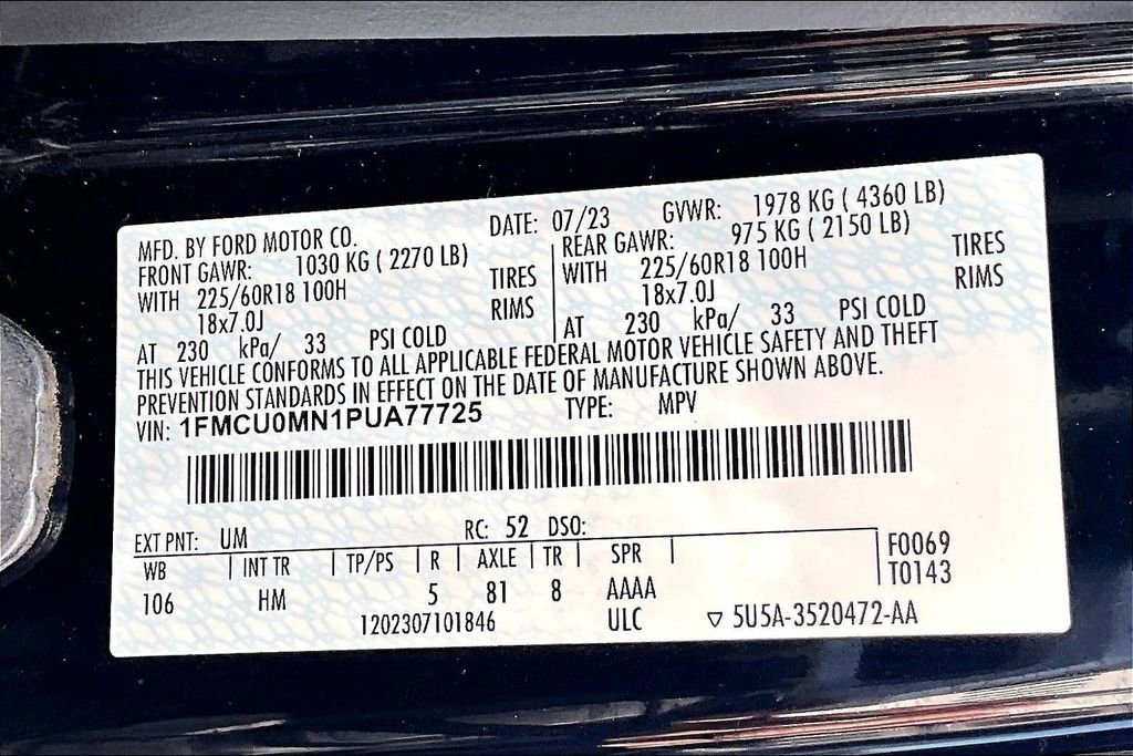 Certified 2023 Ford Escape ST-Line w/ Tech Pack #1 FWD image 34
