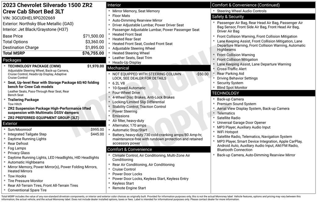 Used 2023 Chevrolet Silverado 1500 ZR2 w/ Technology Package AWD/4WD image 26