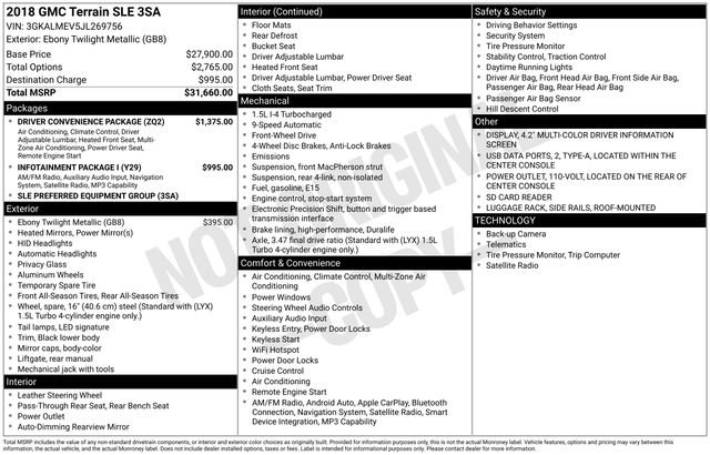 Certified 2018 GMC Terrain SLE w/ Driver Convenience Package FWD image 27