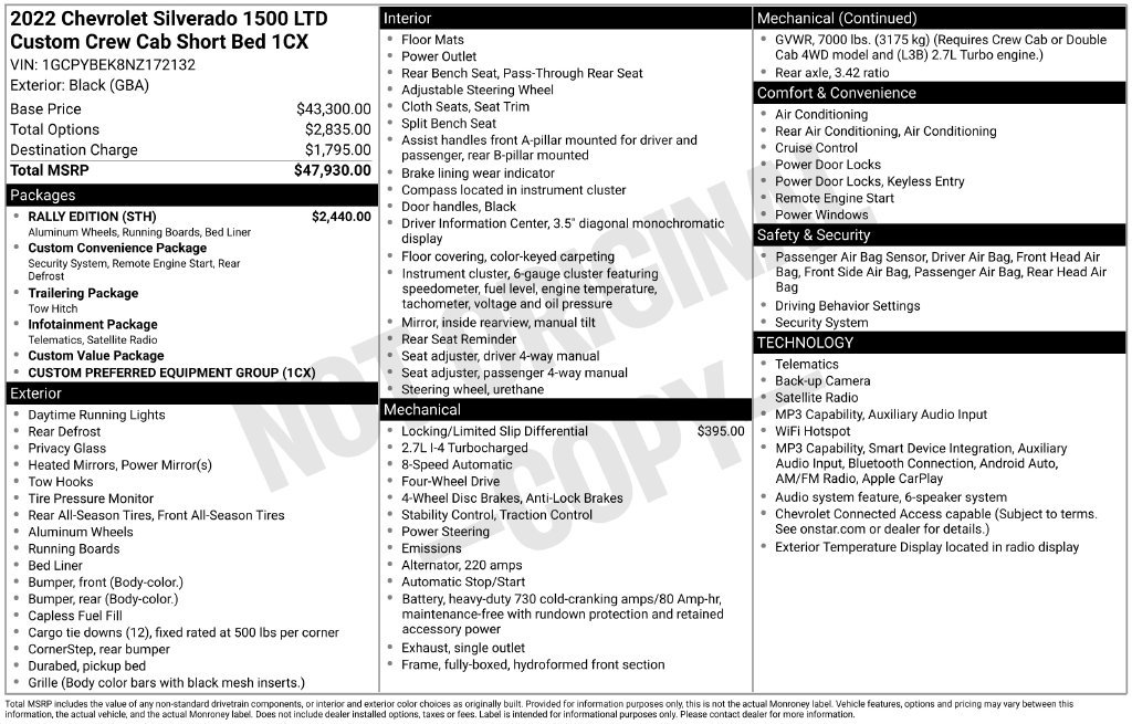 Used 2022 Chevrolet Silverado 1500 Custom w/ Rally Edition AWD/4WD image 24
