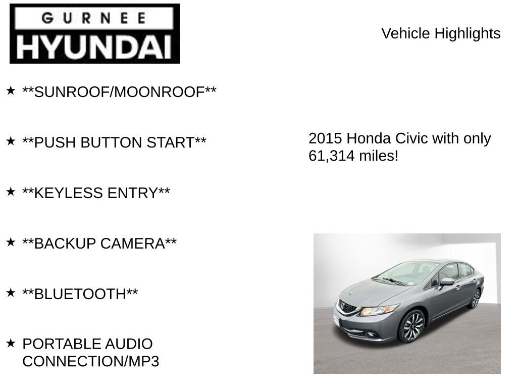 Used 2015 Honda Civic EX-L image 7