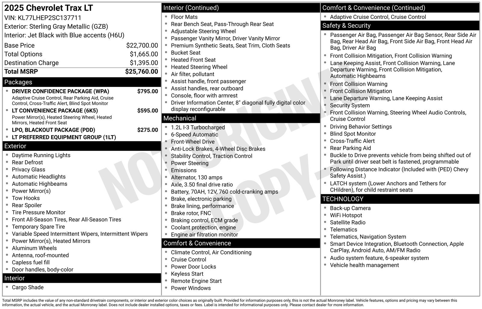 Used 2025 Chevrolet Trax LT w/ Driver Confidence Package FWD image 33