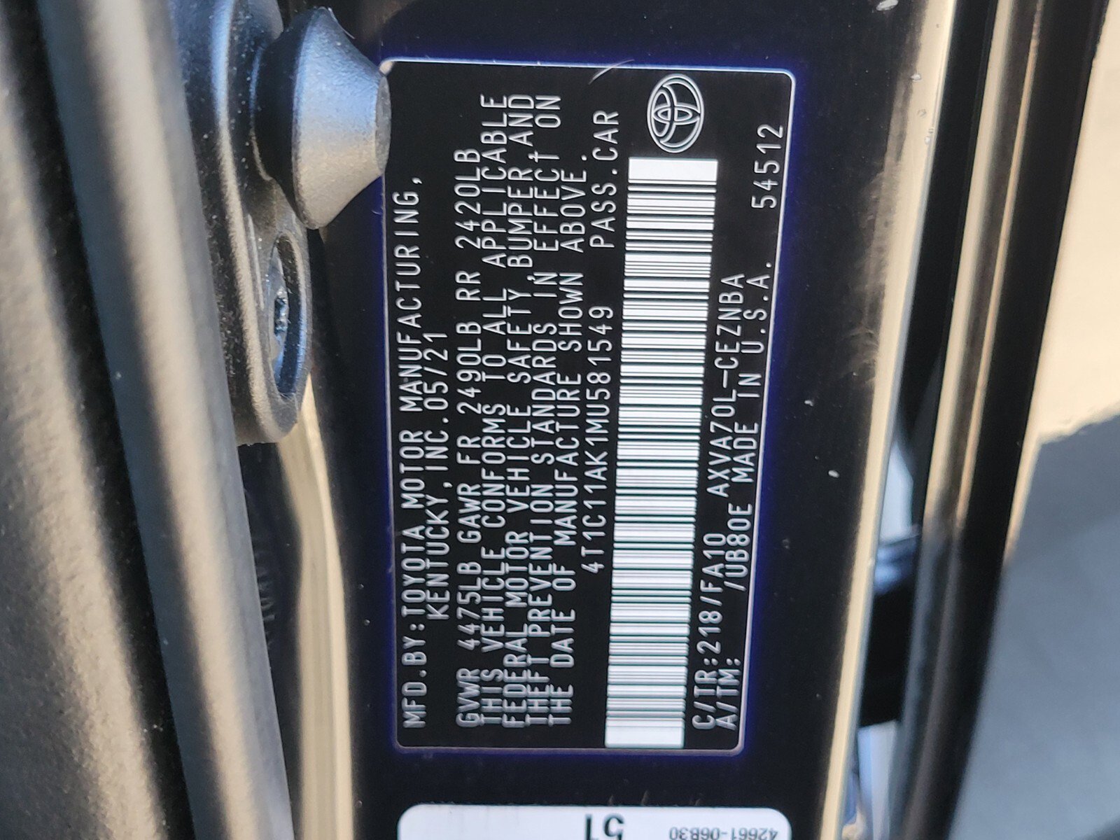 Certified 2021 Toyota Camry LE image 17