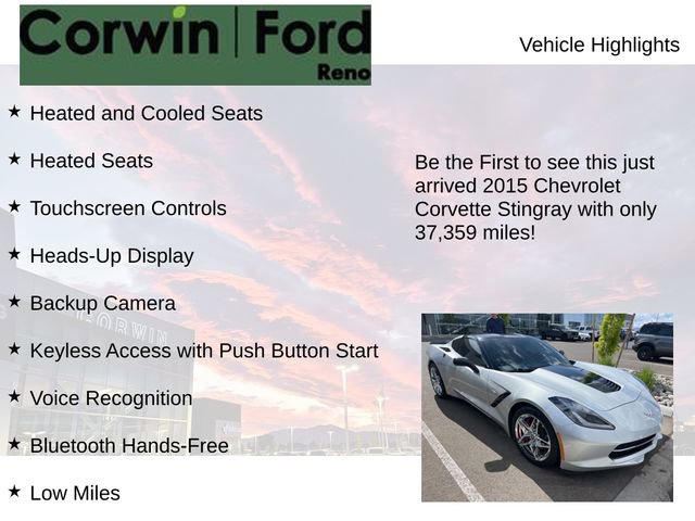 Used 2015 Chevrolet Corvette Stingray Coupe w/ 2LT Preferred Equipment Group RWD image 4