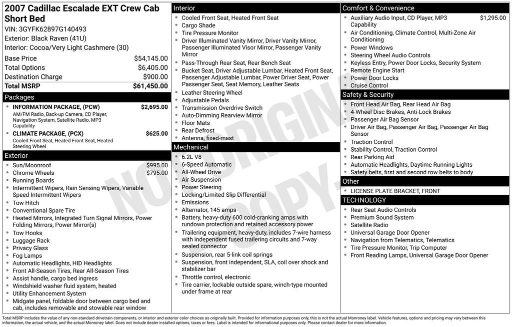 Used 2007 Cadillac Escalade EXT w/ Information Package AWD/4WD image 5