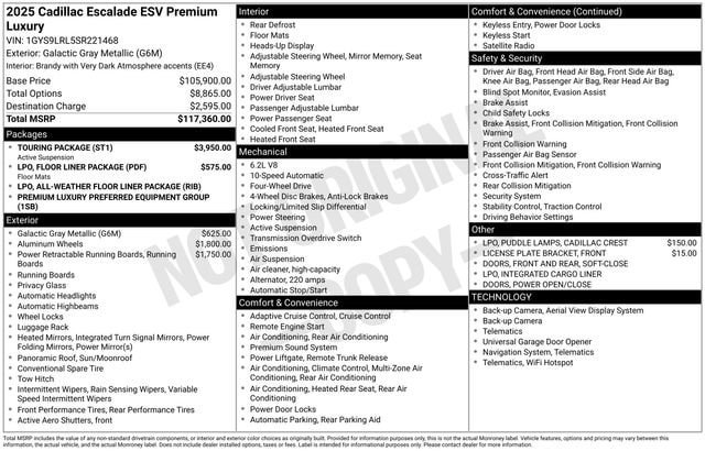 Used 2025 Cadillac Escalade ESV Premium Luxury w/ Touring Package AWD/4WD image 32