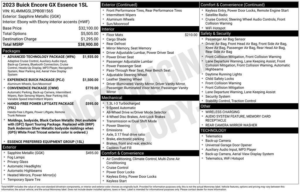 Used 2023 Buick Encore GX Essence w/ Advanced Technology Package image 3