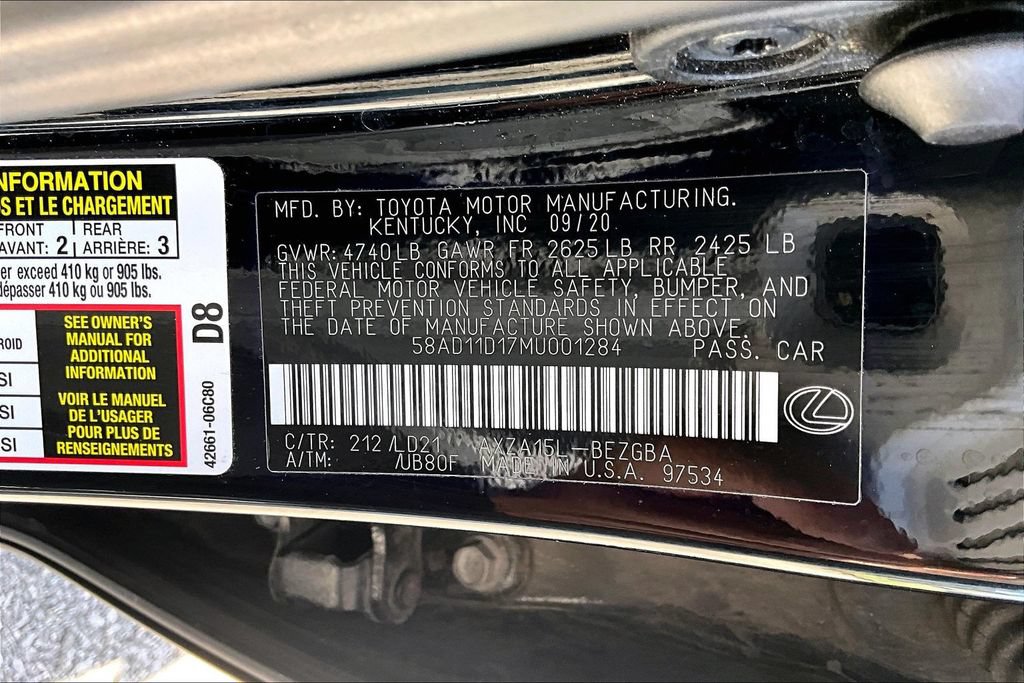 Used 2021 Lexus ES 250 w/ Premium Package AWD/4WD image 35