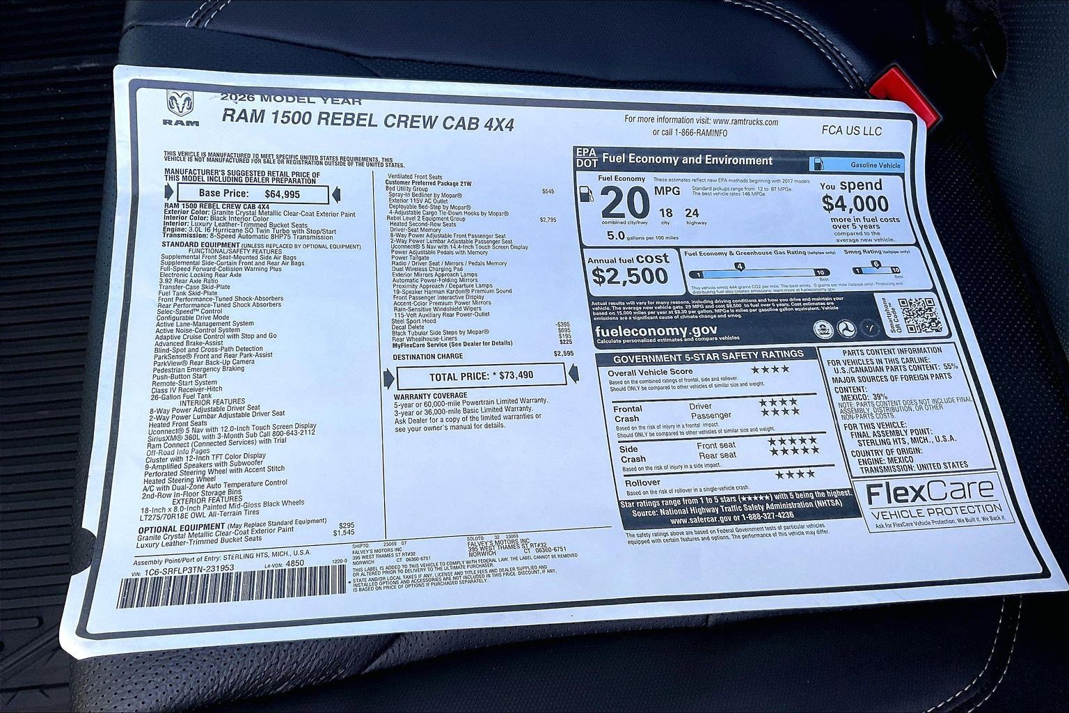 New 2026 RAM 1500 Rebel w/ Rebel Level 2 Equipment Group image 14