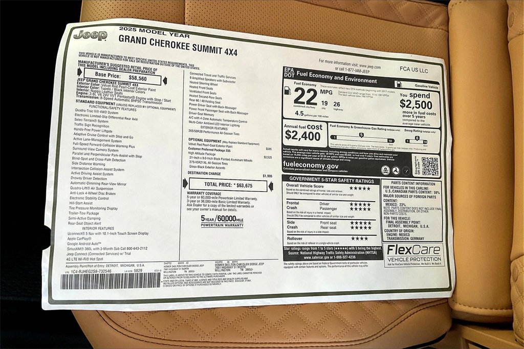 New 2025 Jeep Grand Cherokee Summit w/ Obsidian Package image 14