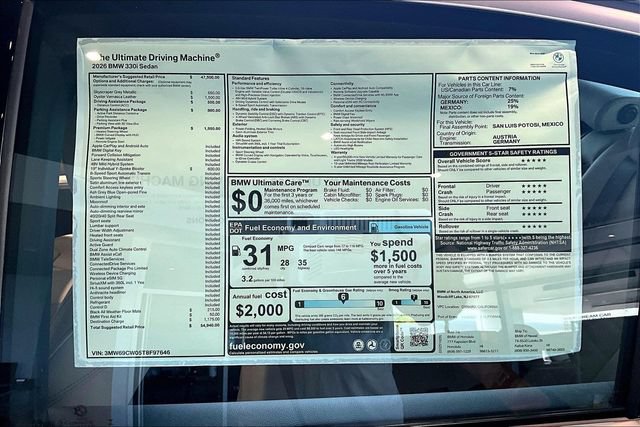New 2026 BMW 330i Sedan w/ Premium Package RWD image 14