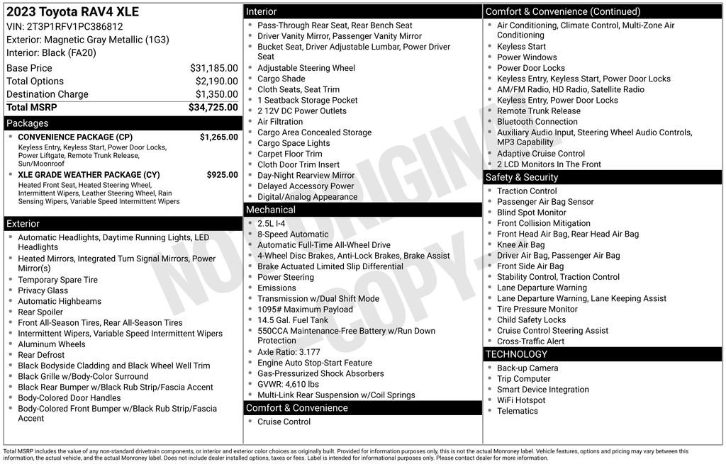 Used 2023 Toyota RAV4 XLE w/ Convenience Package AWD/4WD image 2