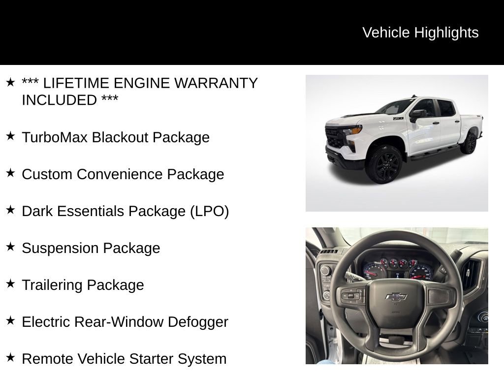 New 2026 Chevrolet Silverado 1500 Custom Trail Boss w/ Turbomax Blackout Package image 2