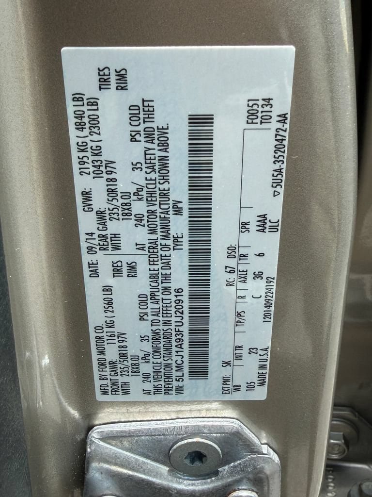 Used 2015 Lincoln MKC FWD w/ Equipment Group 101A Select image 36
