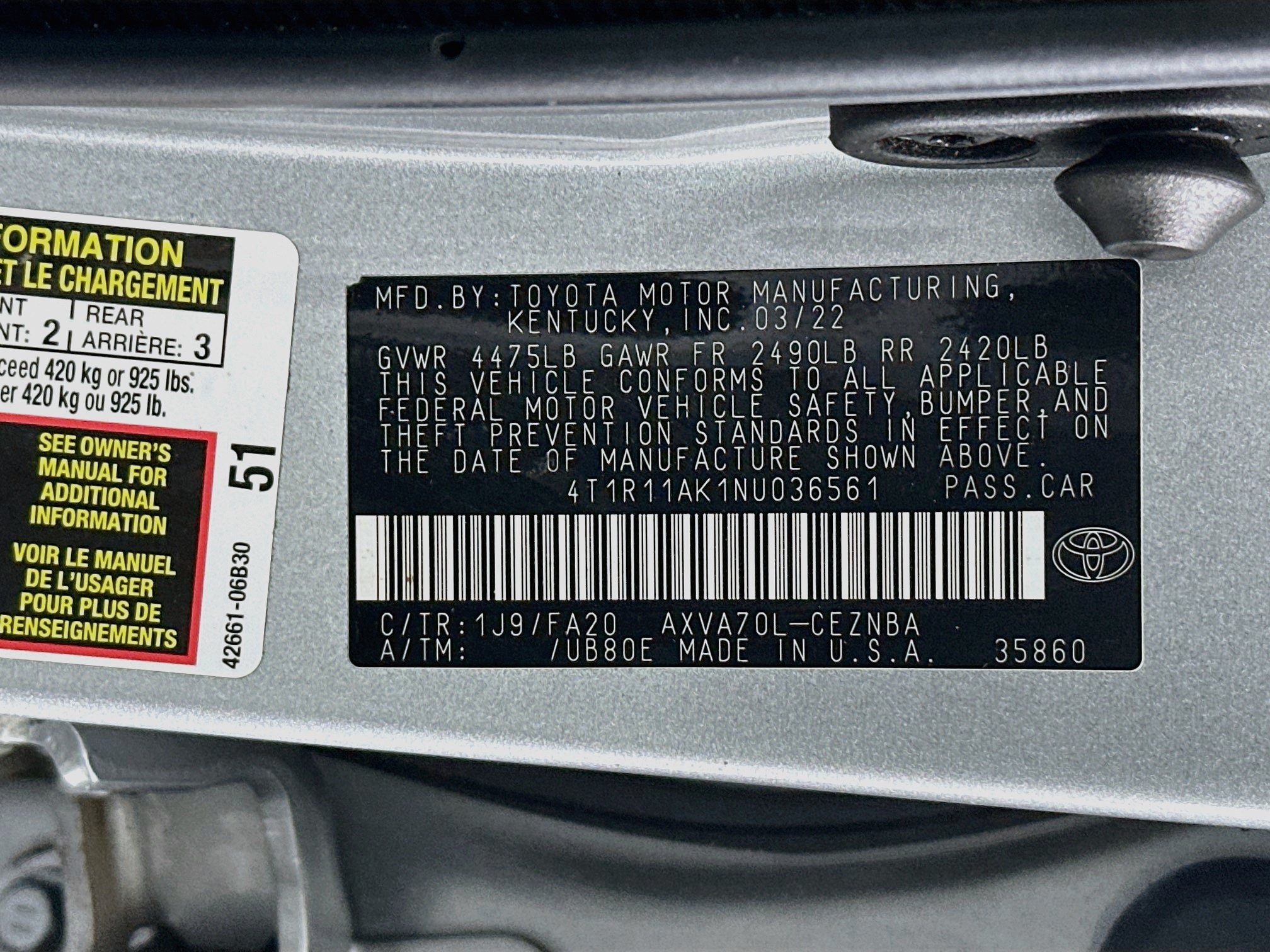 Used 2022 Toyota Camry LE FWD image 12