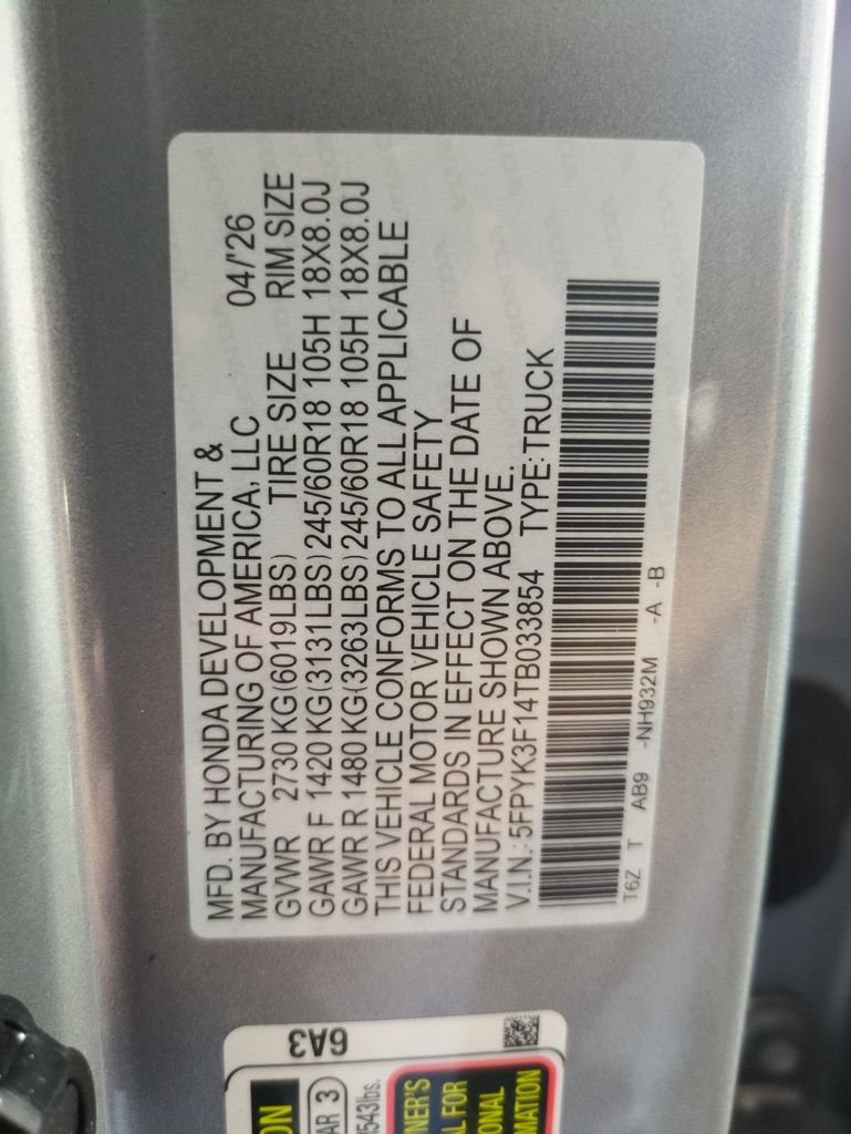 New 2026 Honda Ridgeline Sport image 28