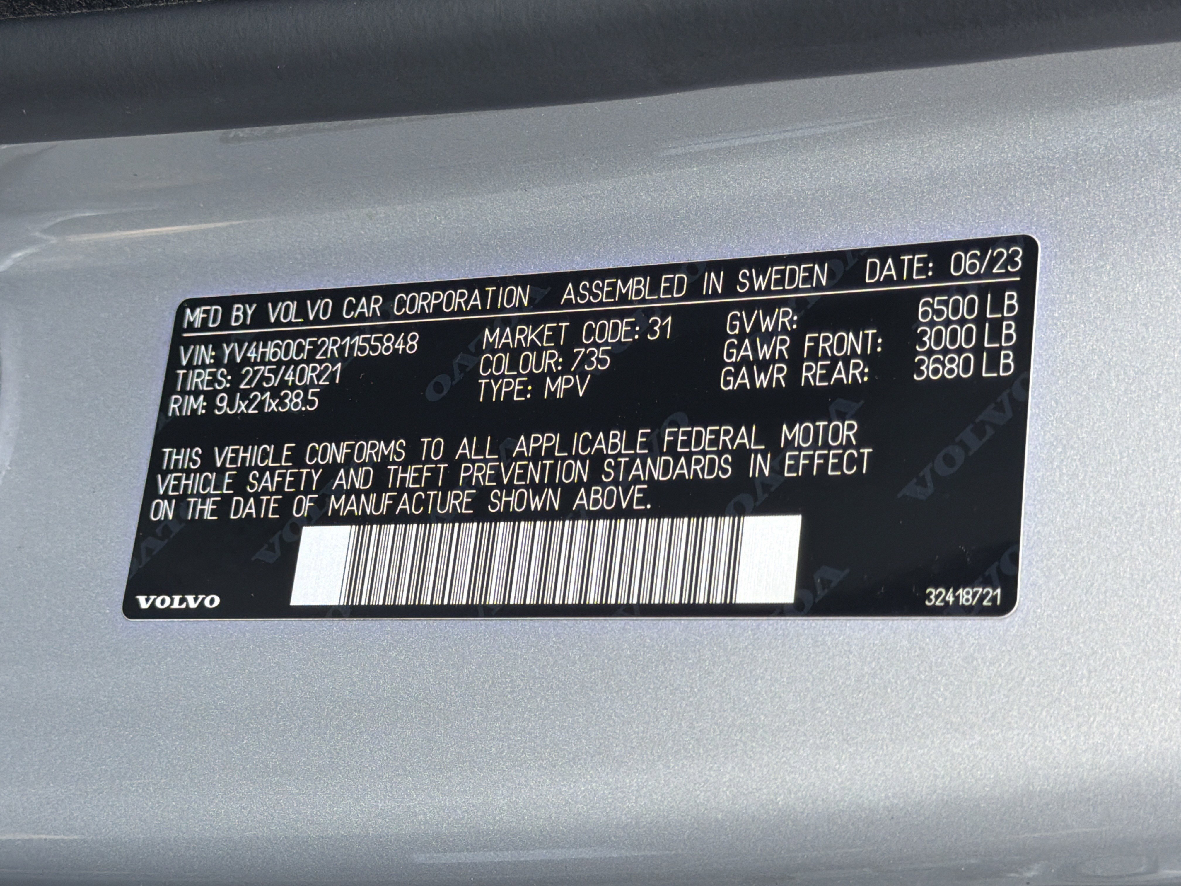 Certified 2024 Volvo XC90 T8 Ultimate w/ Protection Package Premier image 37