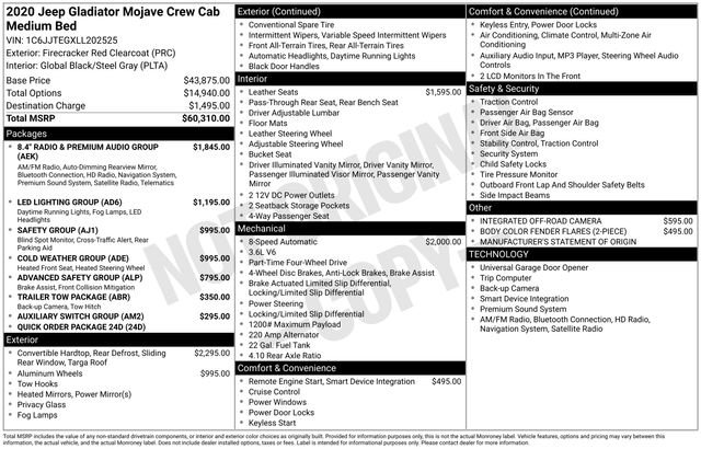 Used 2020 Jeep Gladiator Mojave image 19