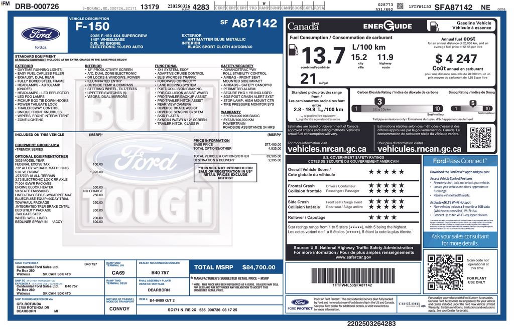 Certified 2025 Ford F150 Tremor w/ Bed Utility Package AWD/4WD image 48