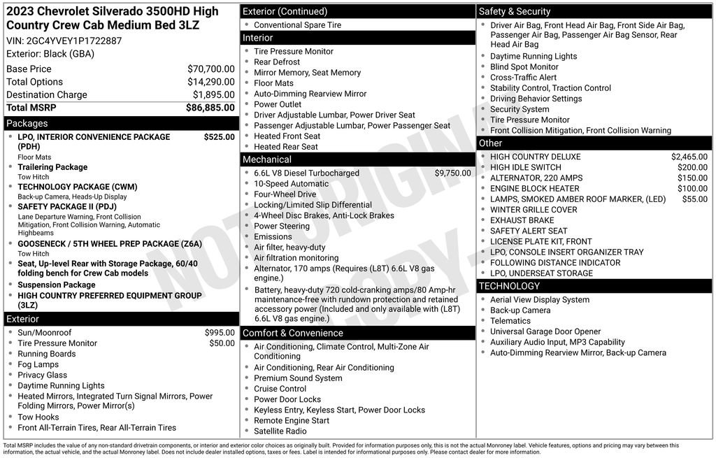 Used 2023 Chevrolet Silverado 3500 High Country AWD/4WD image 67