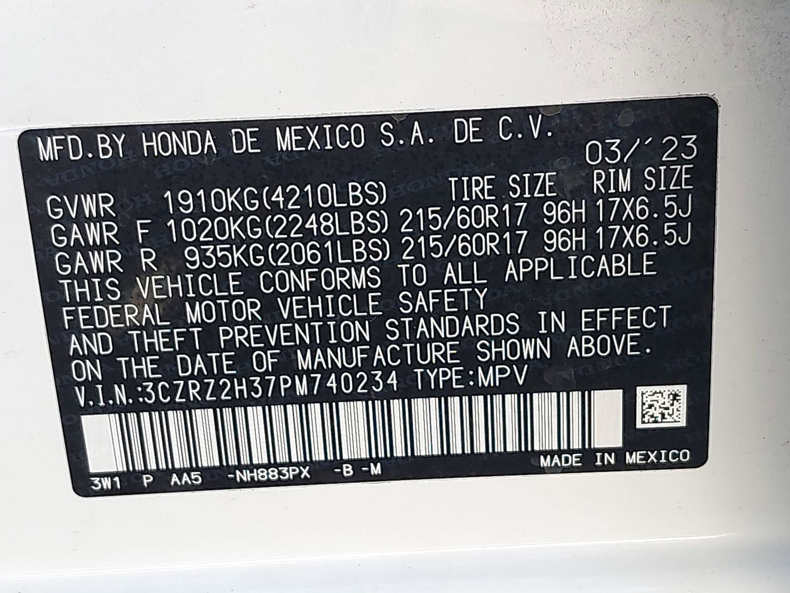 Certified 2023 Honda HR-V LX image 37