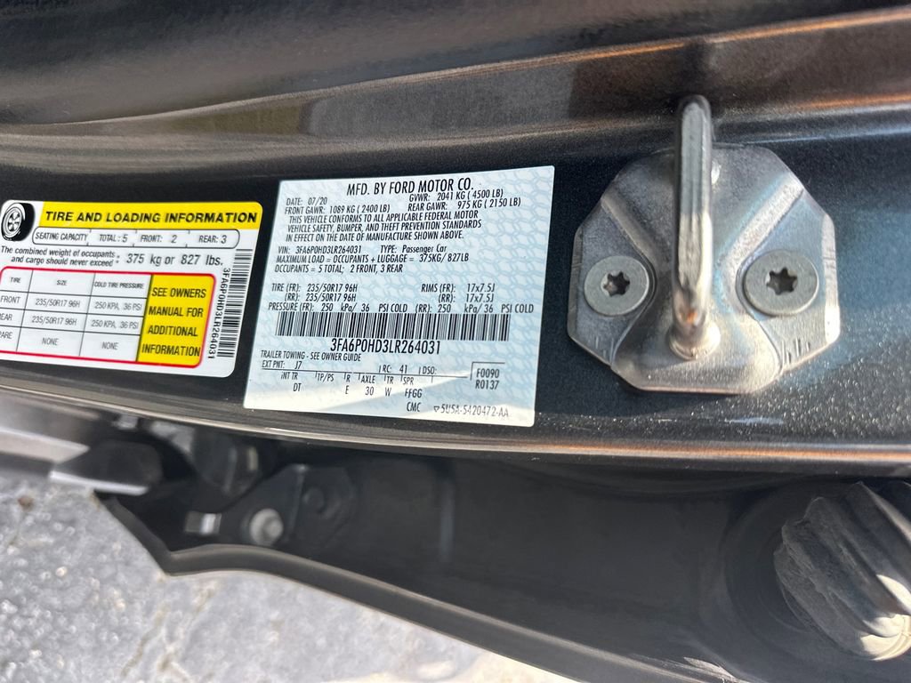 Certified 2020 Ford Fusion SE FWD image 30