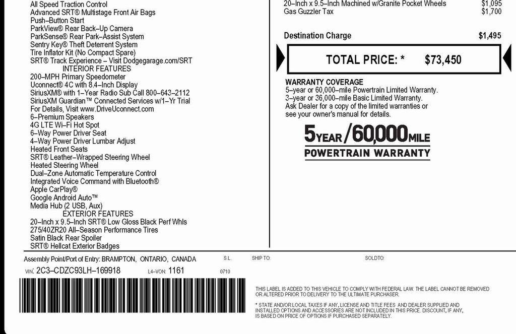 Used 2020 Dodge Challenger SRT Hellcat w/ Plus Package image 4