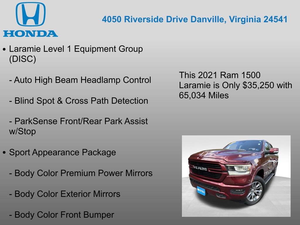 Used 2021 RAM 1500 Laramie w/ Sport Appearance Package image 12