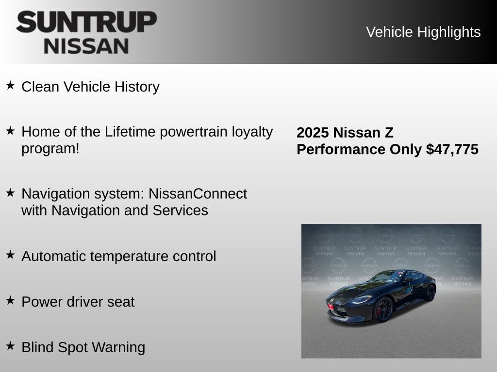 Used 2025 Nissan Z Performance w/ Floor Mat Package RWD image 8