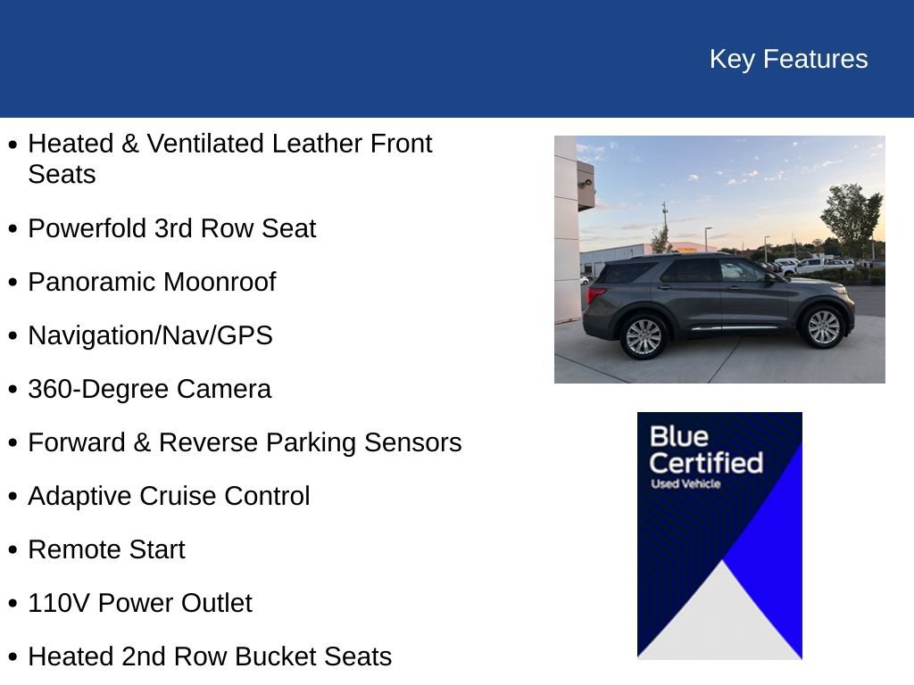 Certified 2023 Ford Explorer Limited w/ Limited Technology Package RWD image 36
