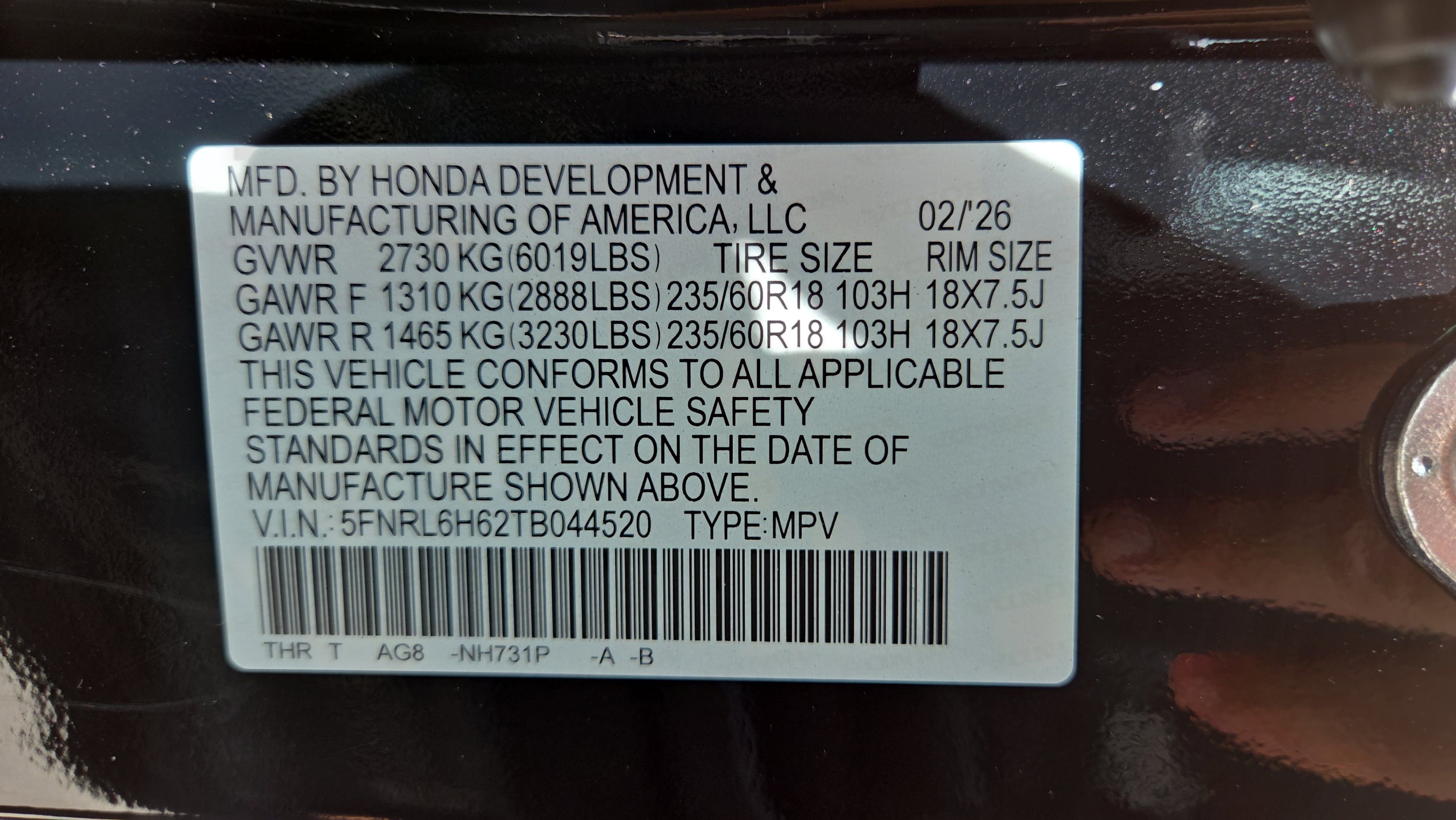 New 2026 Honda Odyssey EX-L image 39