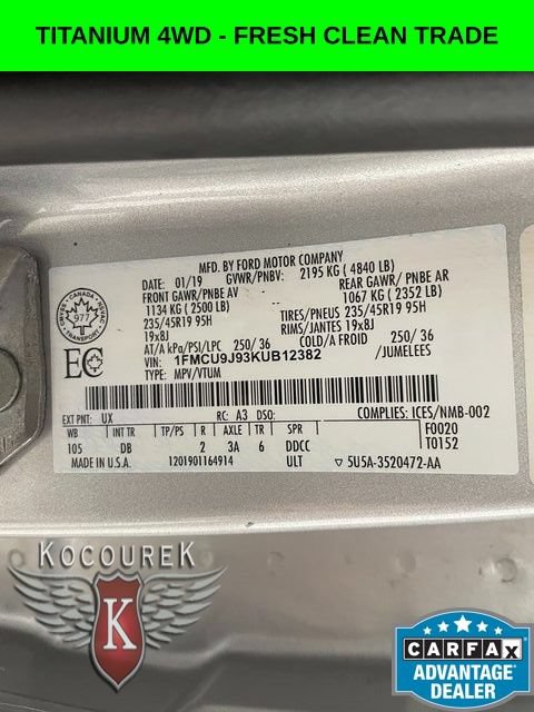 Used 2019 Ford Escape Titanium AWD/4WD image 26