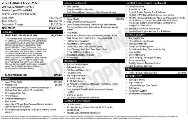 Used 2023 Genesis GV70 2.5T w/ Sport Prestige Package image 3