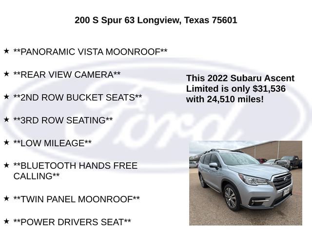 Used 2022 Subaru Ascent Limited w/ Technology Package image 10