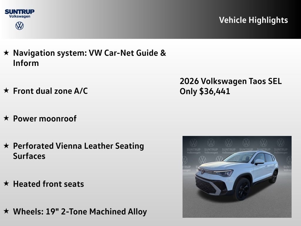 New 2026 Volkswagen Taos SEL image 7