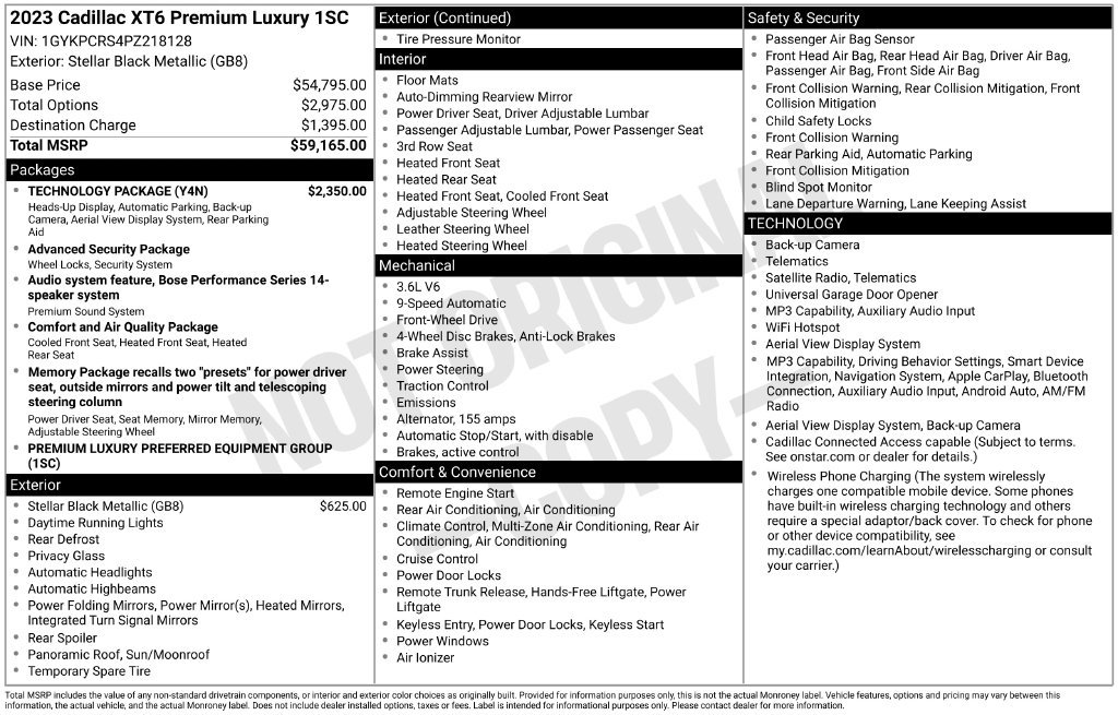 Certified 2023 Cadillac XT6 Premium Luxury w/ Technology Package FWD image 4