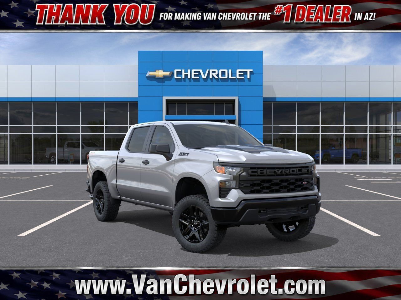 New 2026 Chevrolet Silverado 1500 Custom Trail Boss w/ Dark Appearance Package