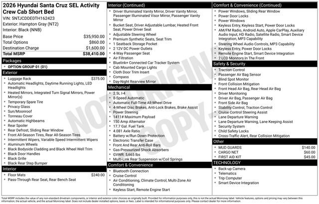 New 2026 Hyundai Santa Cruz SEL image 39
