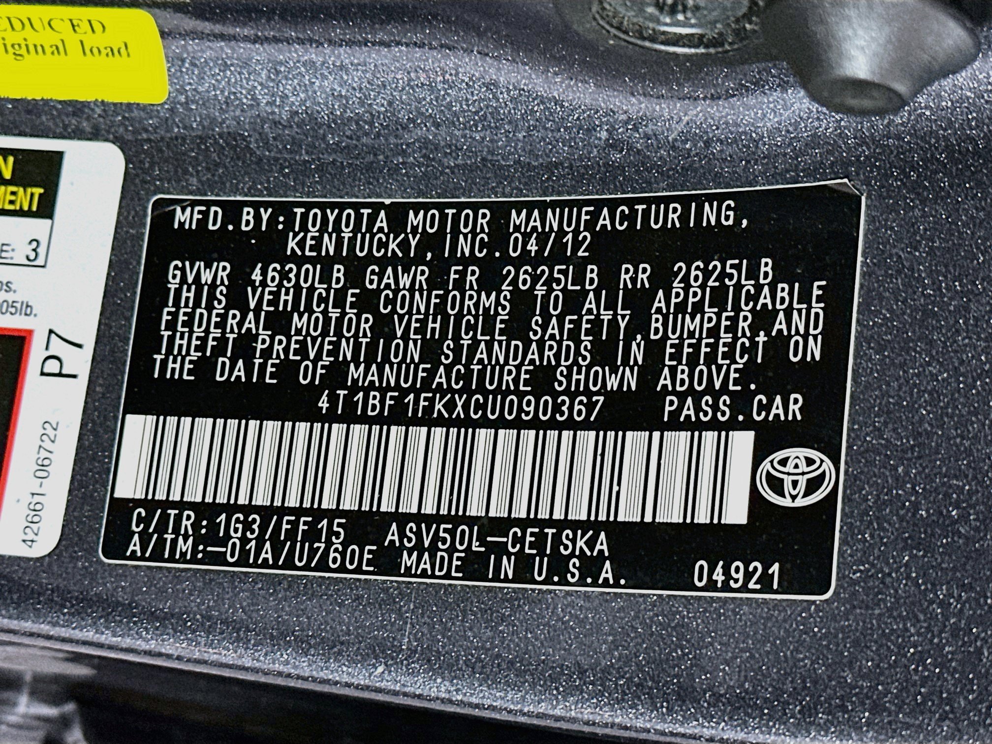 Used 2012 Toyota Camry SE FWD image 12