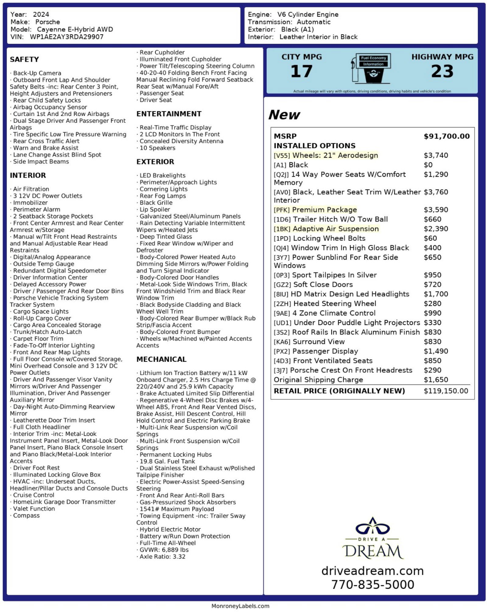 Used 2024 Porsche Cayenne w/ Premium Package image 58