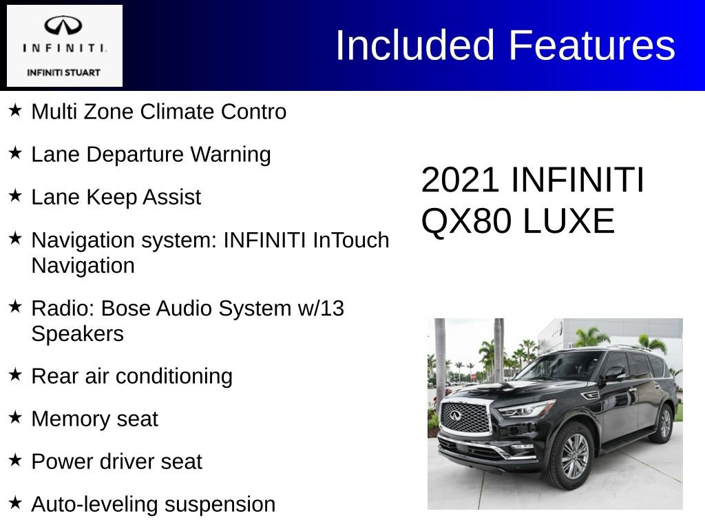 Certified 2021 INFINITI QX80 Luxe RWD image 3