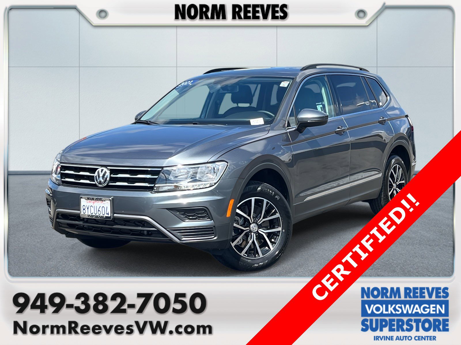 Certified 2021 Volkswagen Tiguan SE w/ Panoramic Sunroof Package