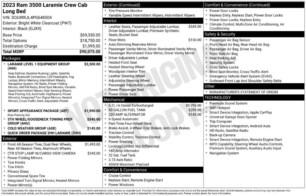 Certified 2023 RAM 3500 Laramie AWD/4WD image 4