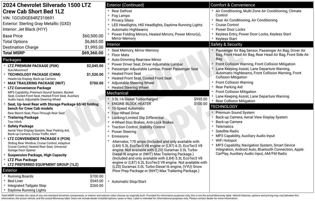 Used 2024 Chevrolet Silverado 1500 LTZ w/ LTZ Premium Package AWD/4WD image 3